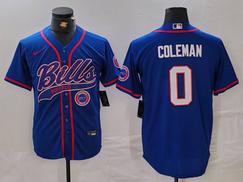 Men Buffalo Bills #0 Coleman Blue Joint Name 2024 Nike Limited NFL Jersey style 1